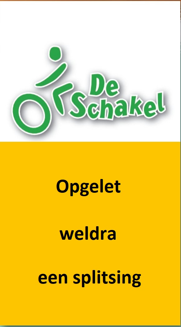 Aankondigingsbord voor een aankomende splitsing